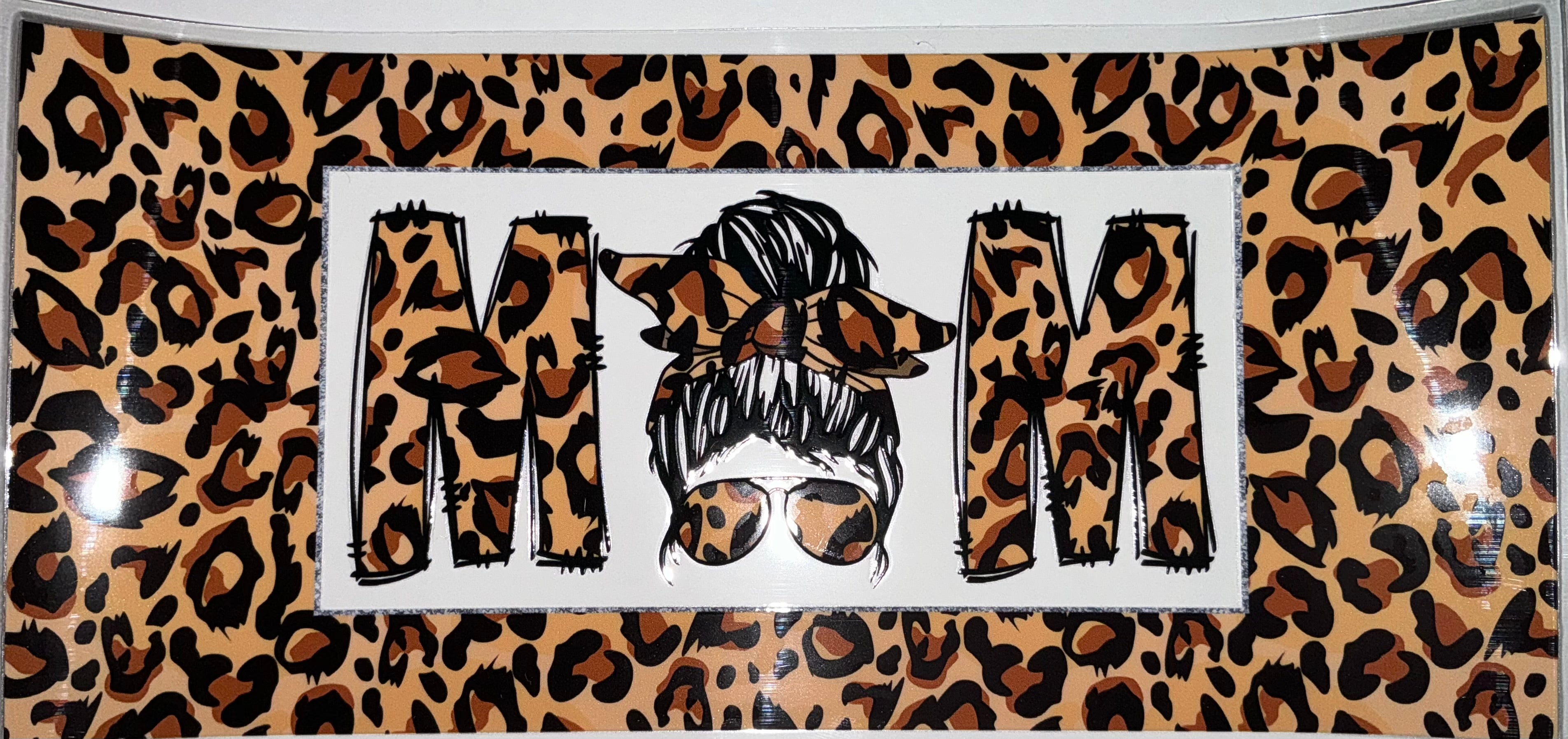 #3 Leopard Print MOM Tumbler Decal