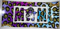 #5 Purple Teal Leopard Glitter MOM Tumbler Decal