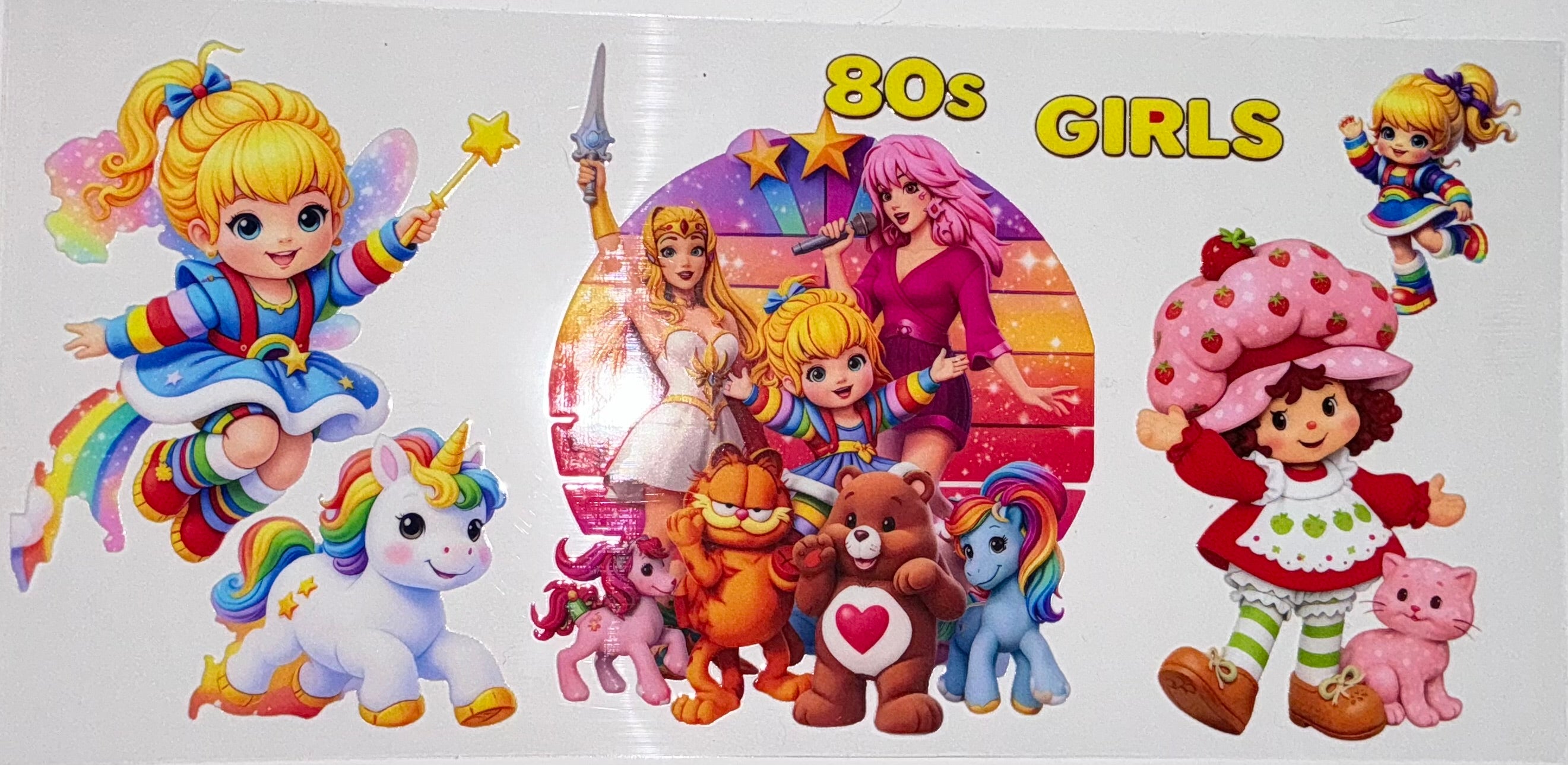 #24 80s Girls Rainbow Brite She-Ra Jem Garfield Tumbler Decal