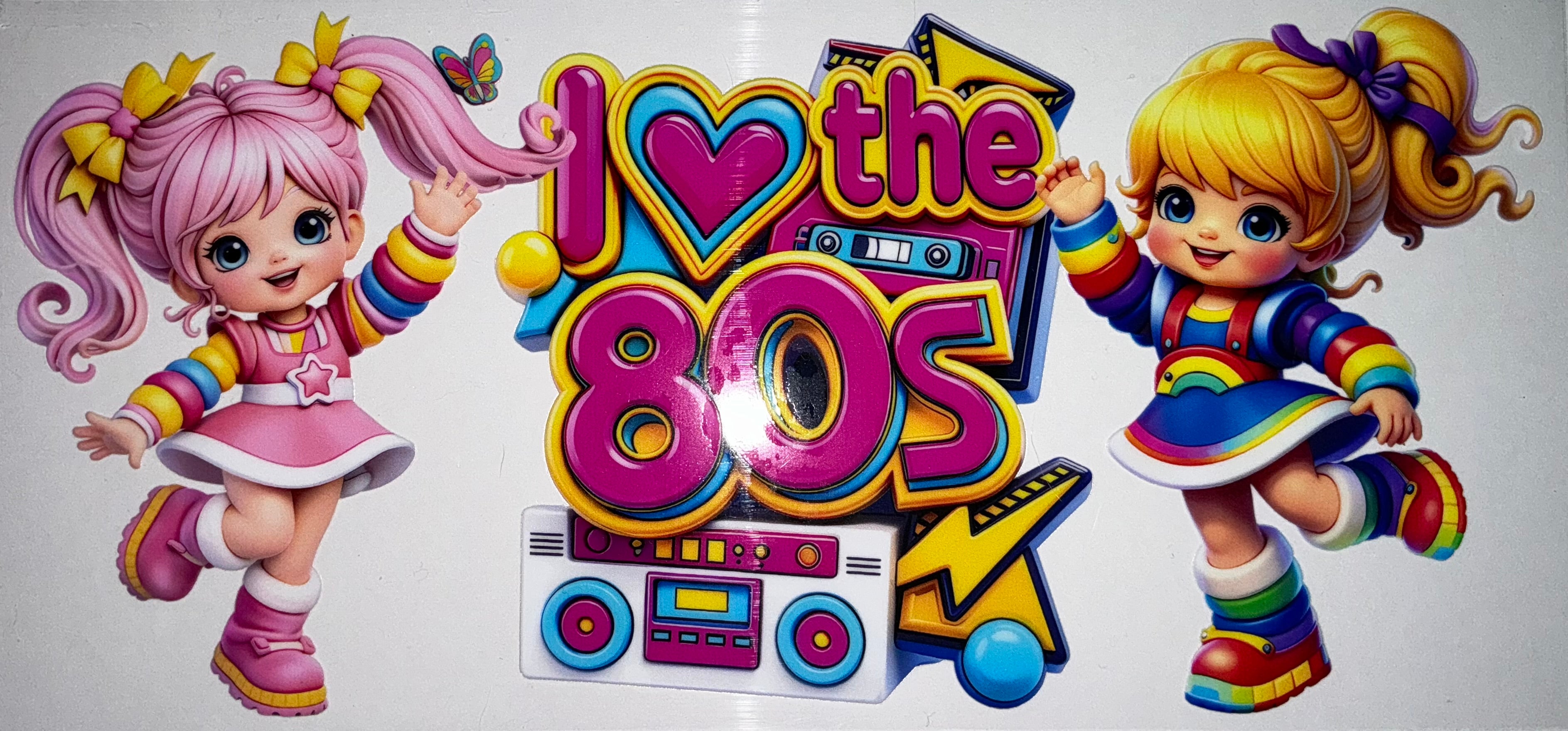 #25 I Love the 80s Rainbow Brite Boombox Tumbler Decal