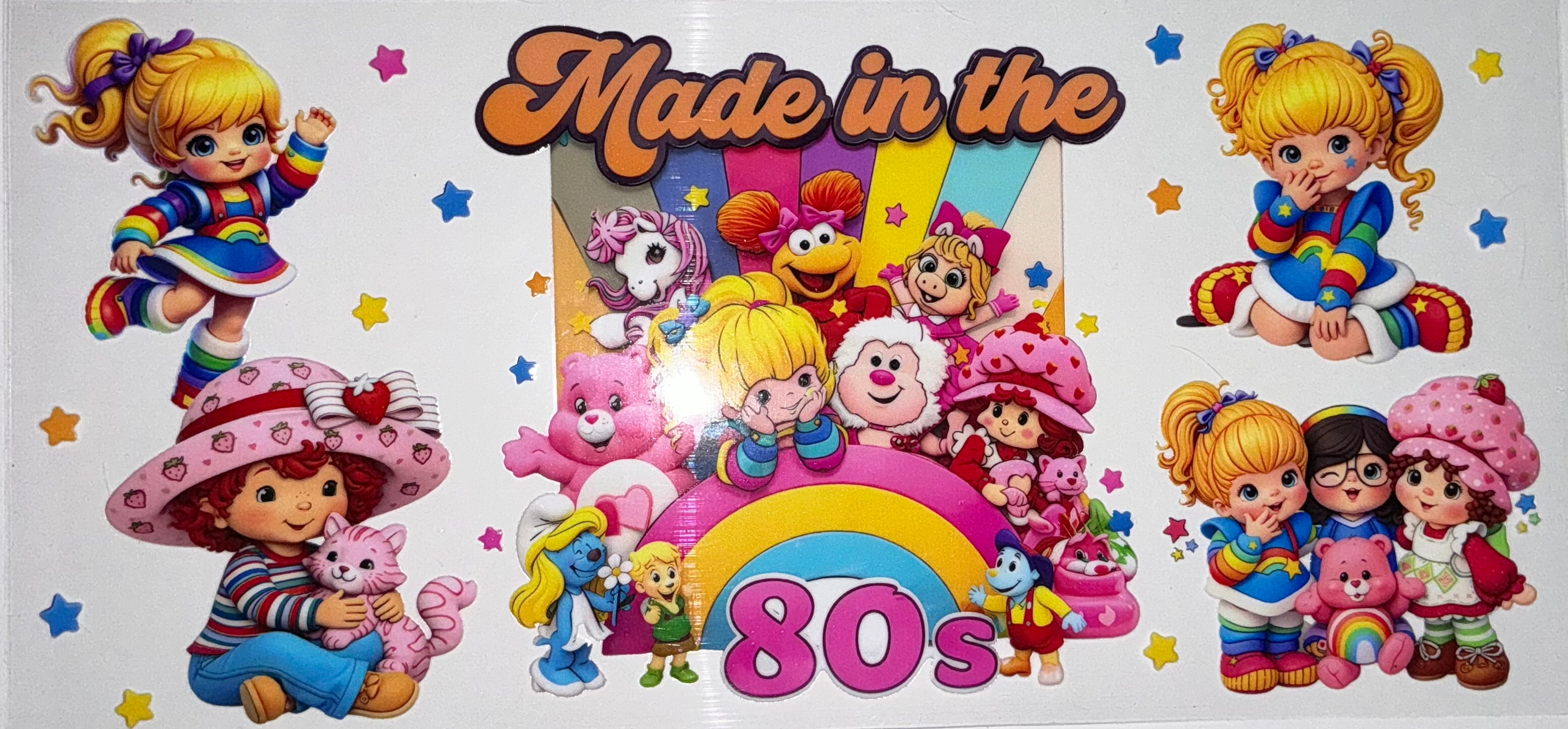 #28 Made in the 80s Rainbow Brite Strawberry Shortcake Smurfs Tumbler Decal