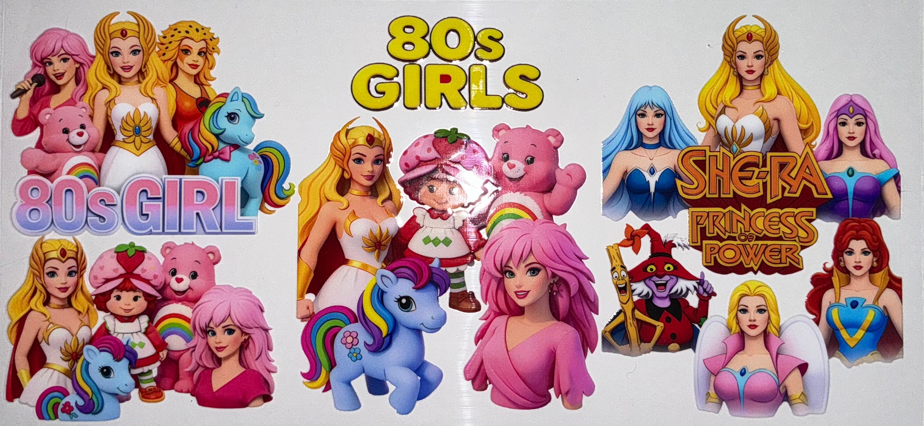 #29 80s Girls She-Ra Jem Strawberry Shortcake Care Bears Tumbler Decal