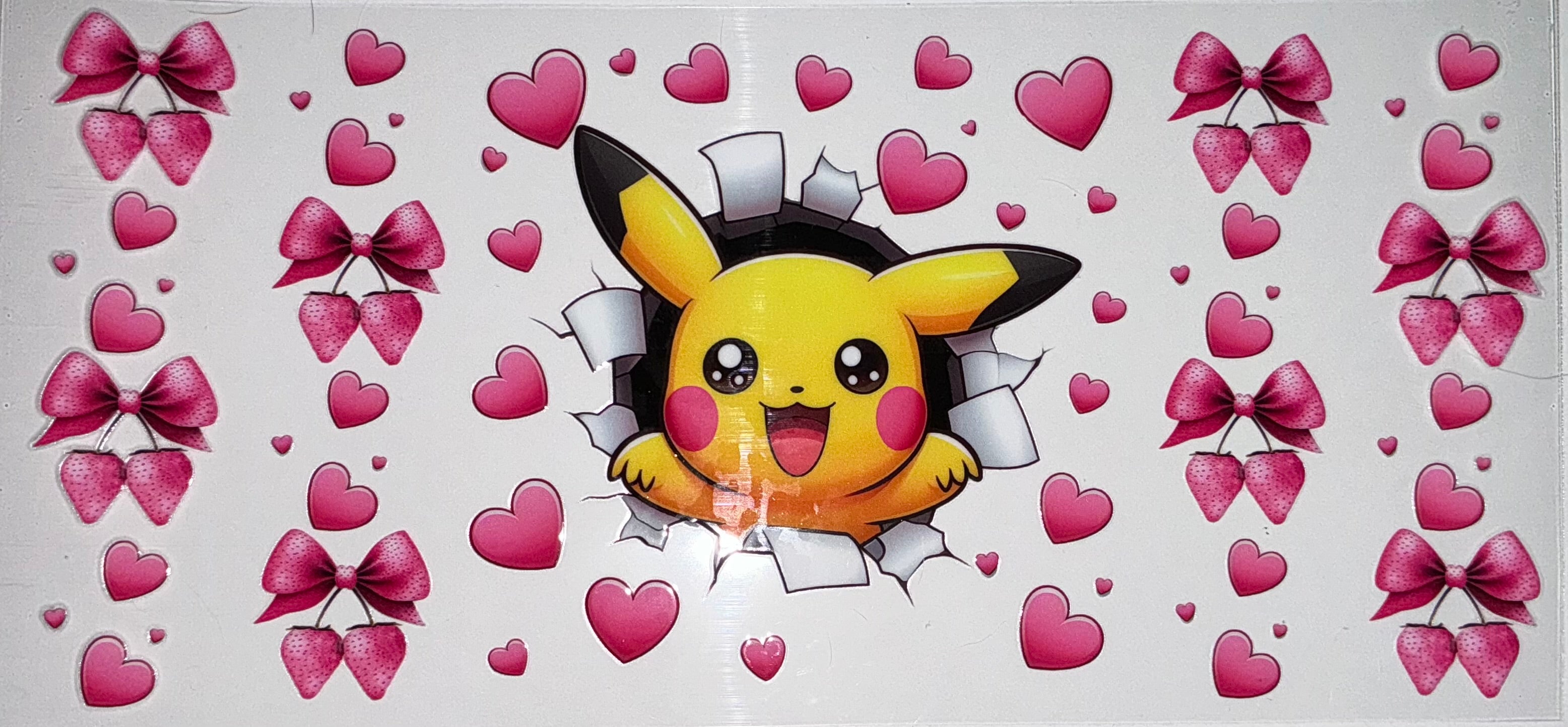 #31 Pikachu Breakthrough Hearts & Bows Tumbler Decal