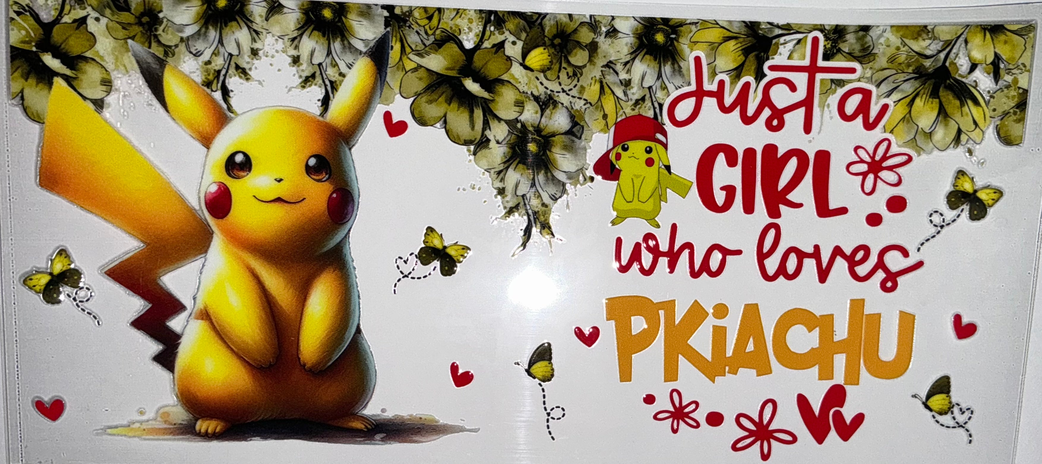 #32 Just a Girl Who Loves Pikachu Tumbler Decal