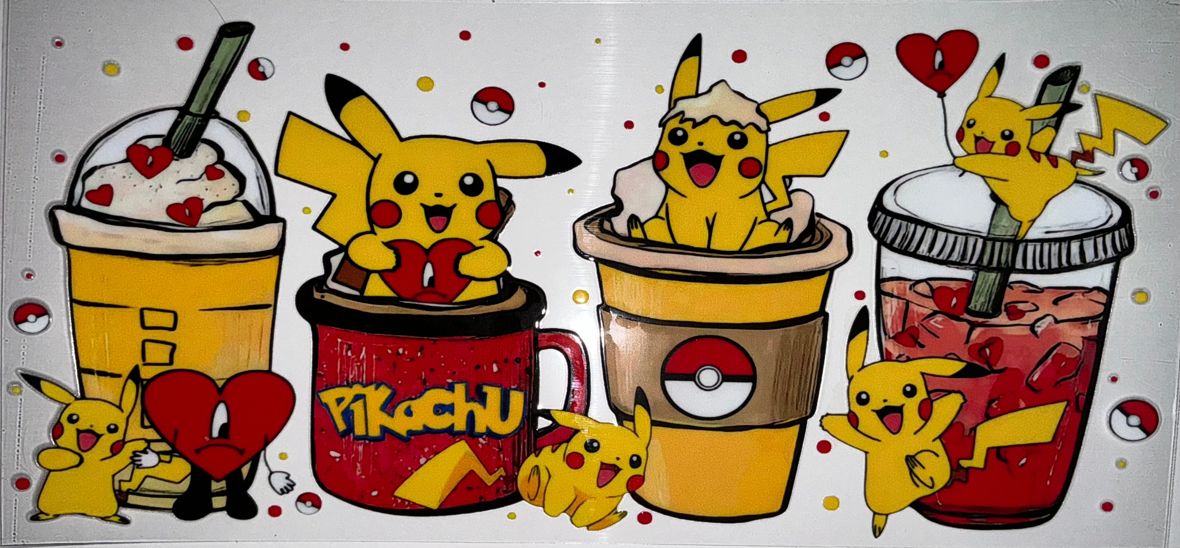 #33 Pikachu Coffee Cups Tumbler Decal