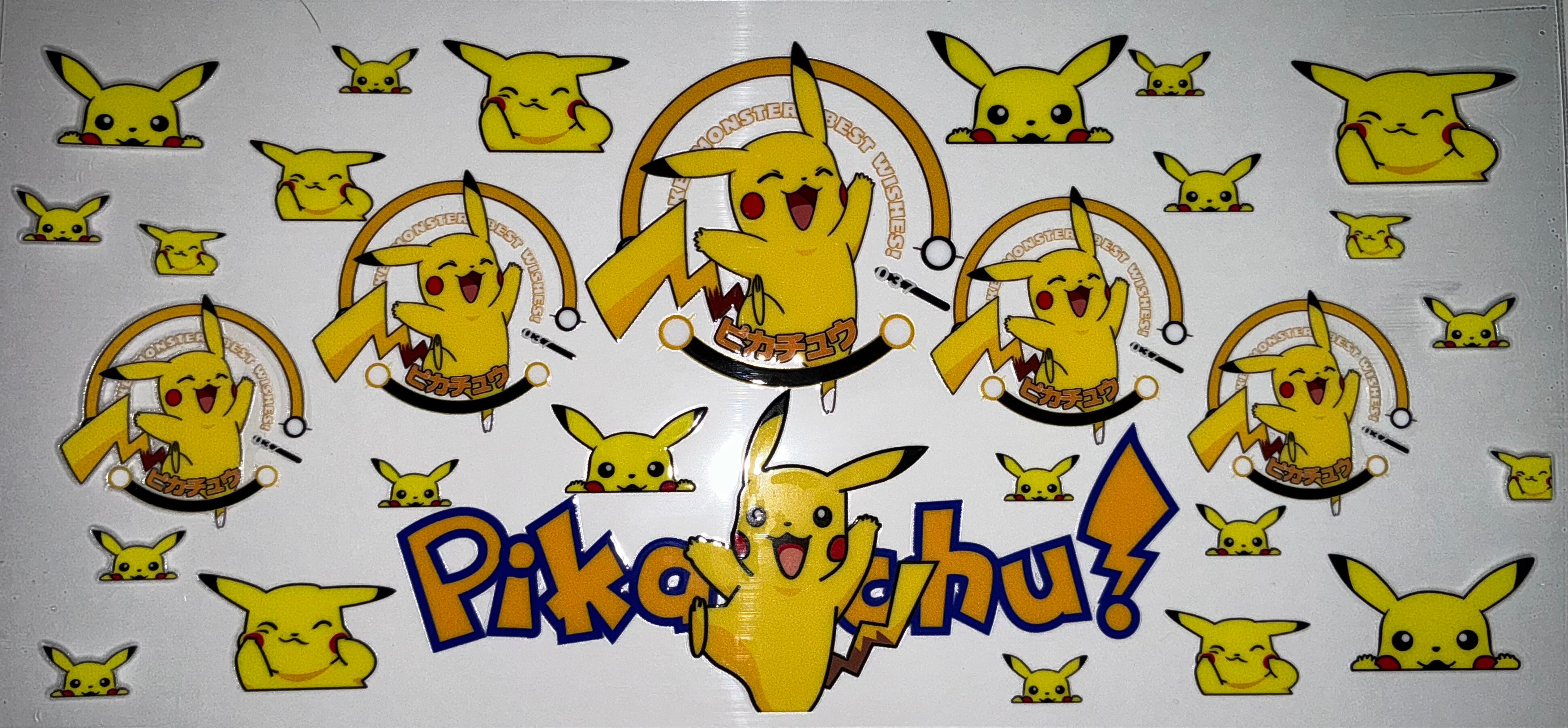 #34 Pikachu Pattern Repeat Tumbler Decal