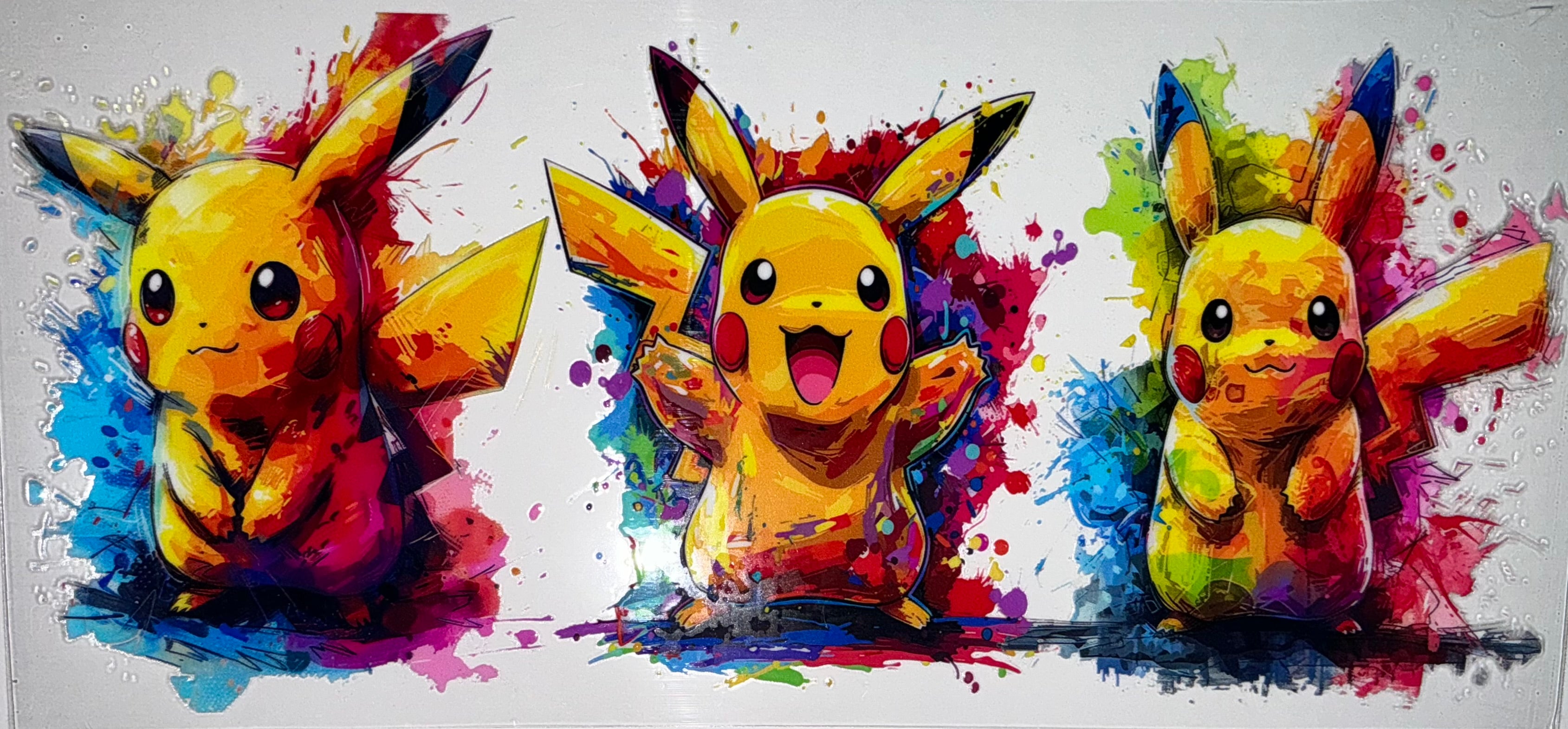 #39 Pikachu Watercolor Splash Art Tumbler Decal