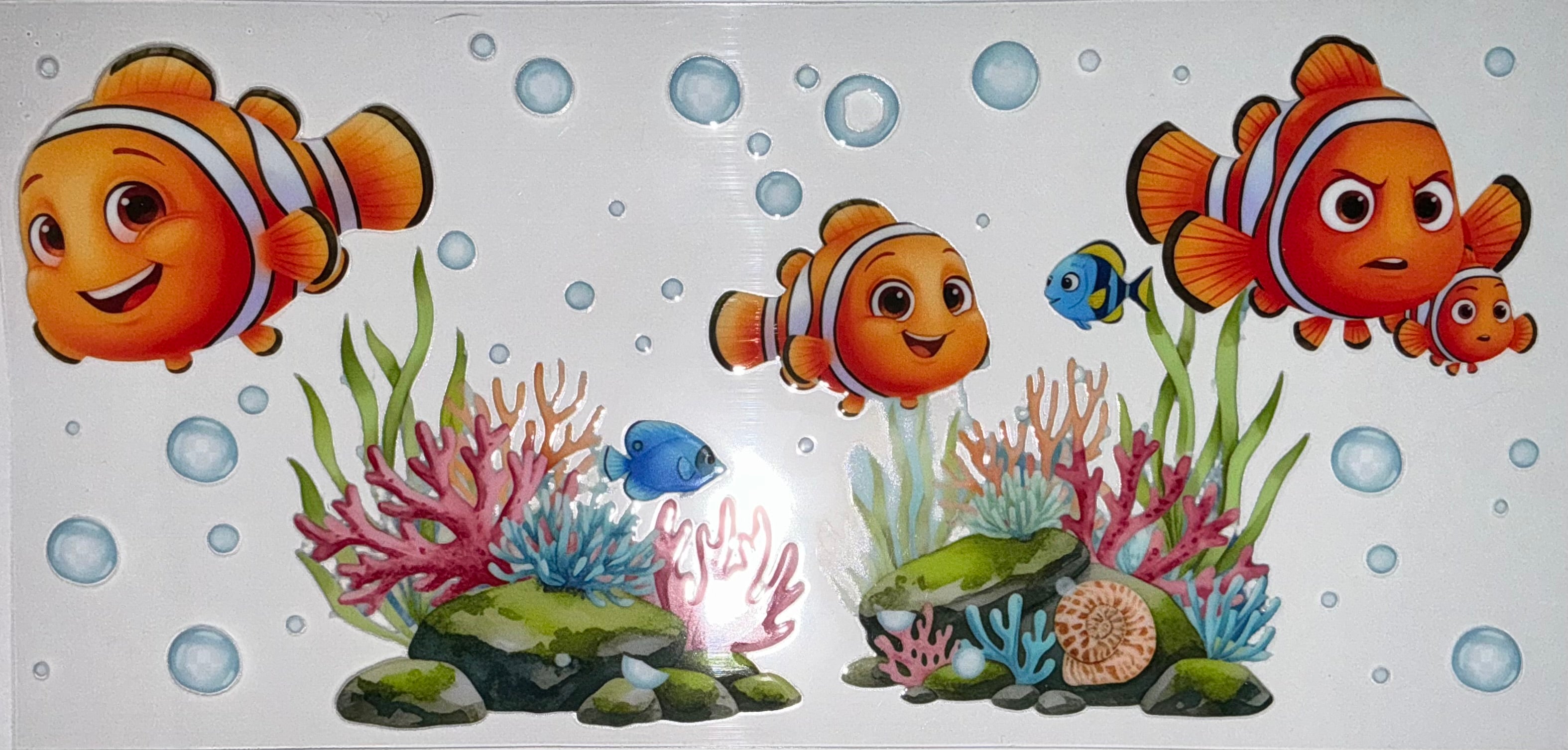 #42 Finding Nemo Clownfish Family Coral Reef Tumbler Decal
