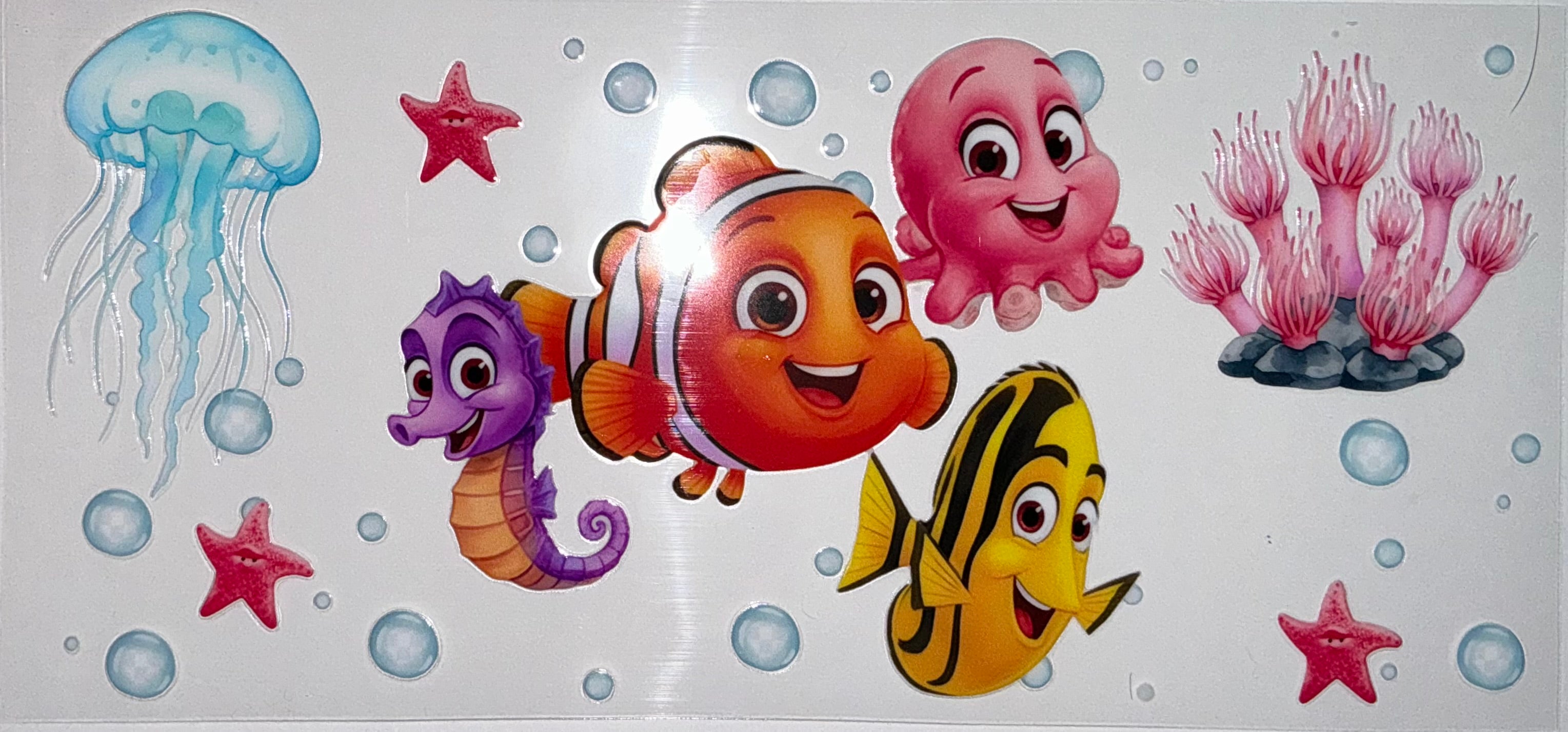 #47 Finding Nemo Jellyfish Seahorse Octopus Reef Tumbler Decal