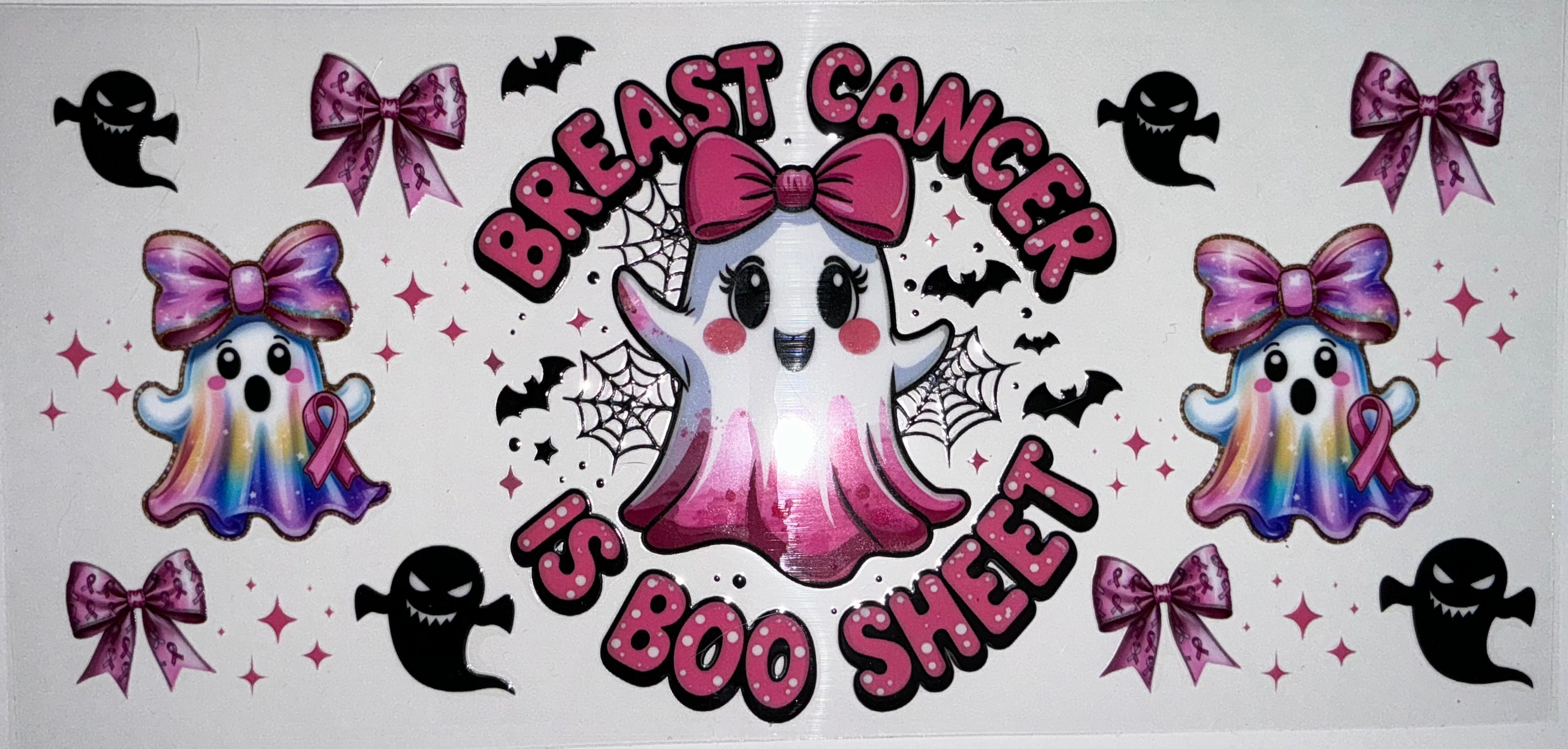 #51 Breast Cancer Is Boo Sheet Halloween Ghost Tumbler Decal