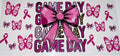 #59 Game Day Pink Bow Breast Cancer Awareness Tumbler Decal