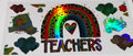 #66 Teachers Rainbow Heart Leopard Tumbler Decal