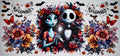 #76 Jack & Sally Floral Halloween Tumbler Decal
