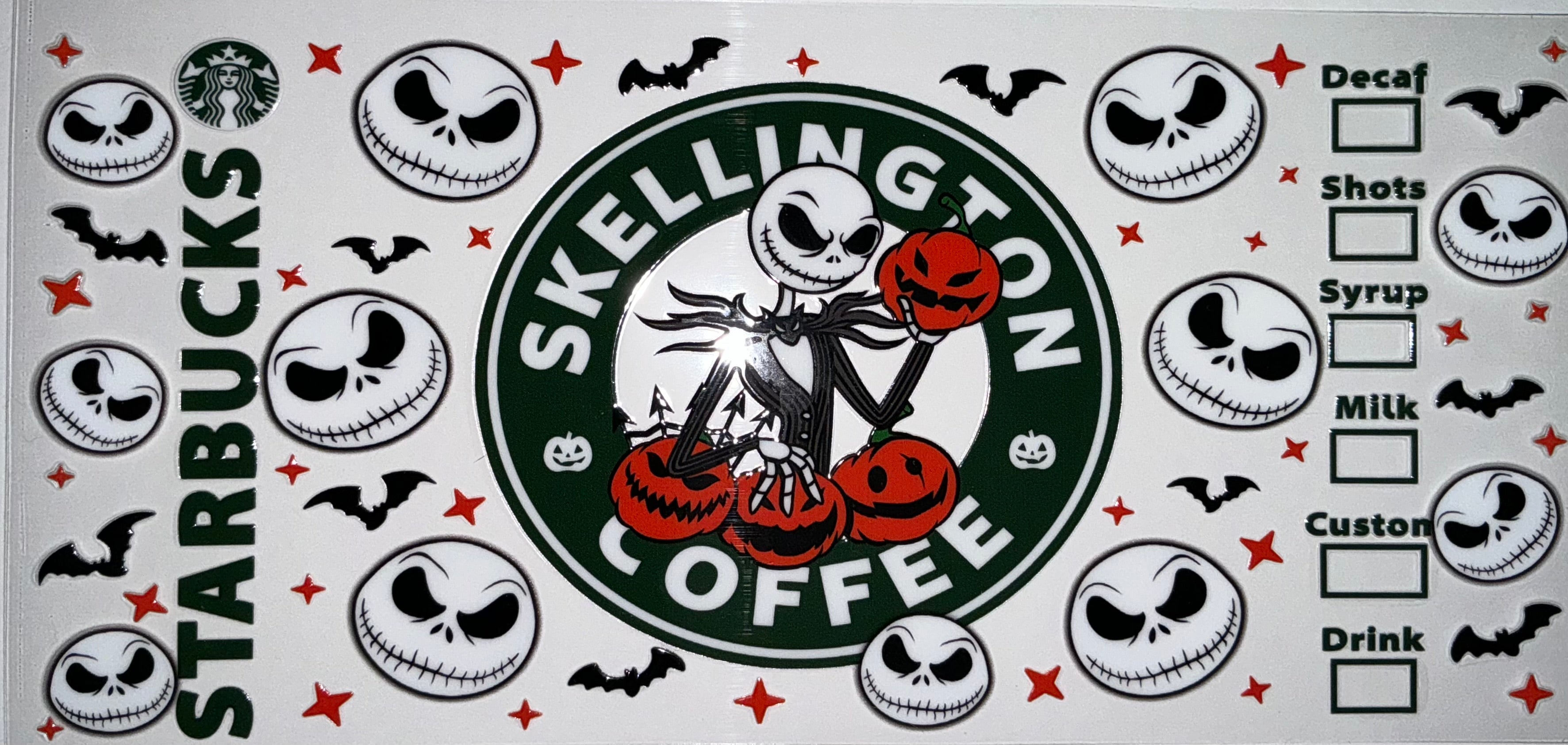 #79 Skellington Coffee Starbucks Parody Halloween Tumbler Decal