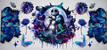 #84 Jack & Sally Blue Moon Butterfly Halloween Tumbler Decal