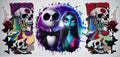 #85 Weird Jack & Sally Galaxy Halloween Tumbler Decal