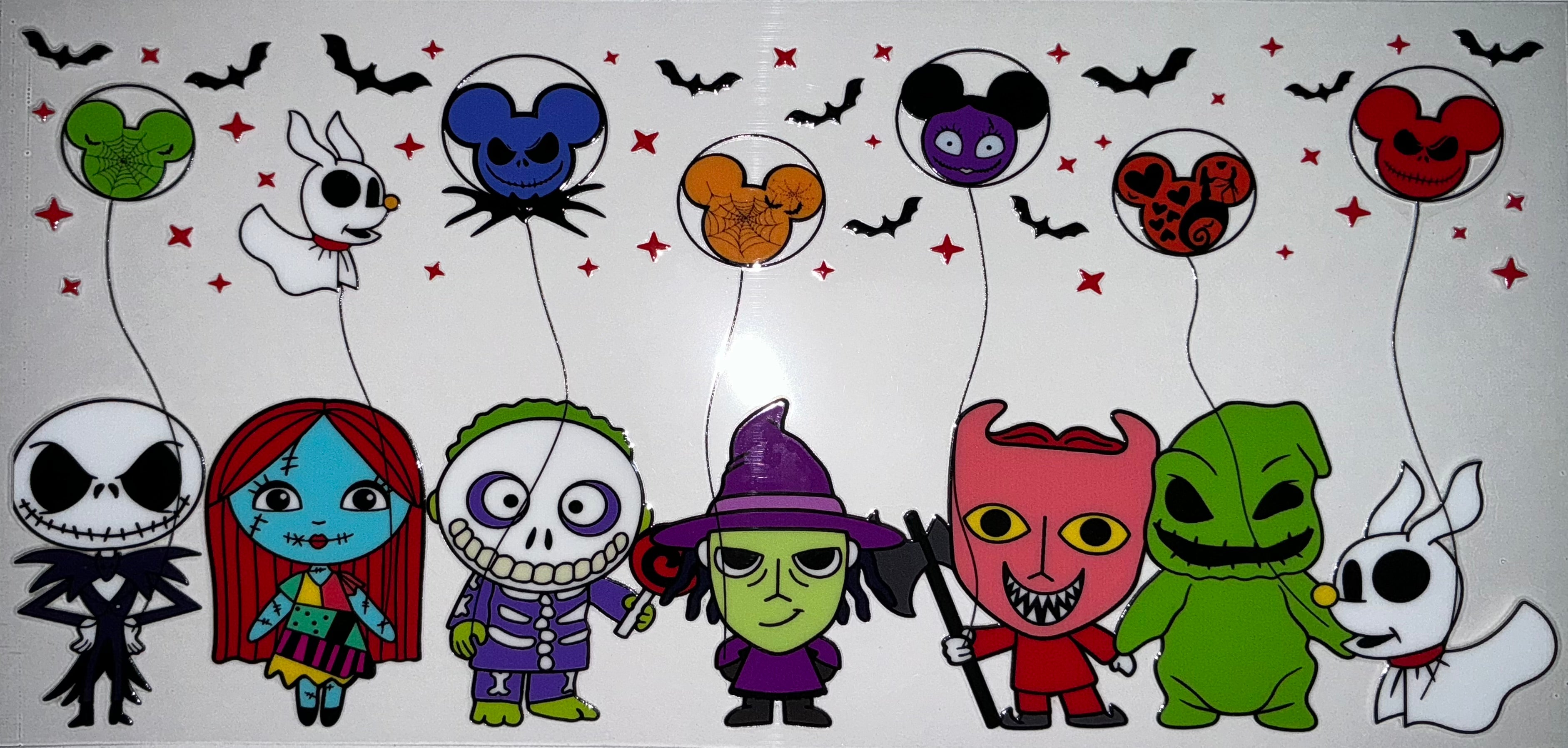 #86 Nightmare Before Christmas Chibi Mickey Balloons Tumbler Decal