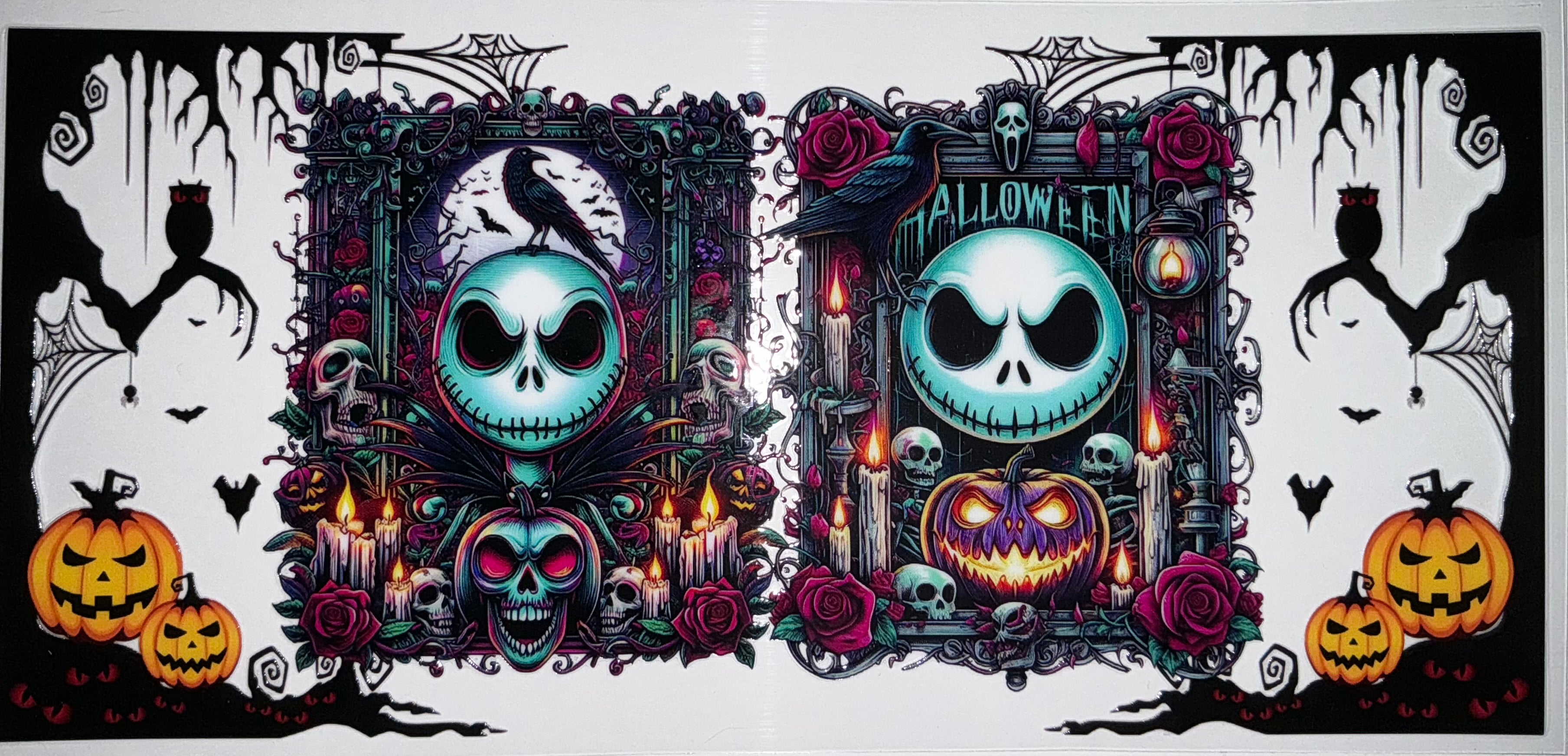 #87 Jack Skellington Gothic Halloween Frame Tumbler Decal