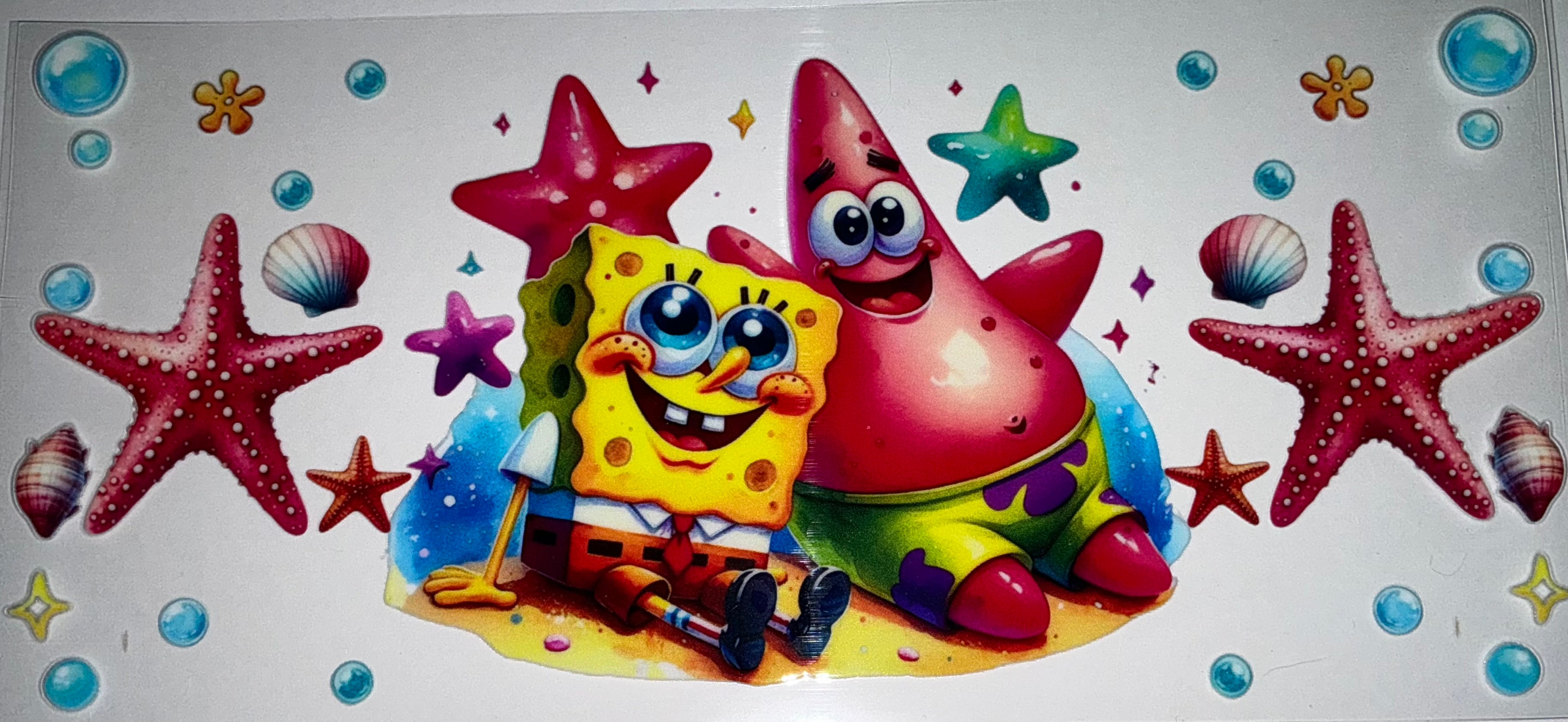 #93 SpongeBob & Patrick Starfish Beach Day Tumbler Decal