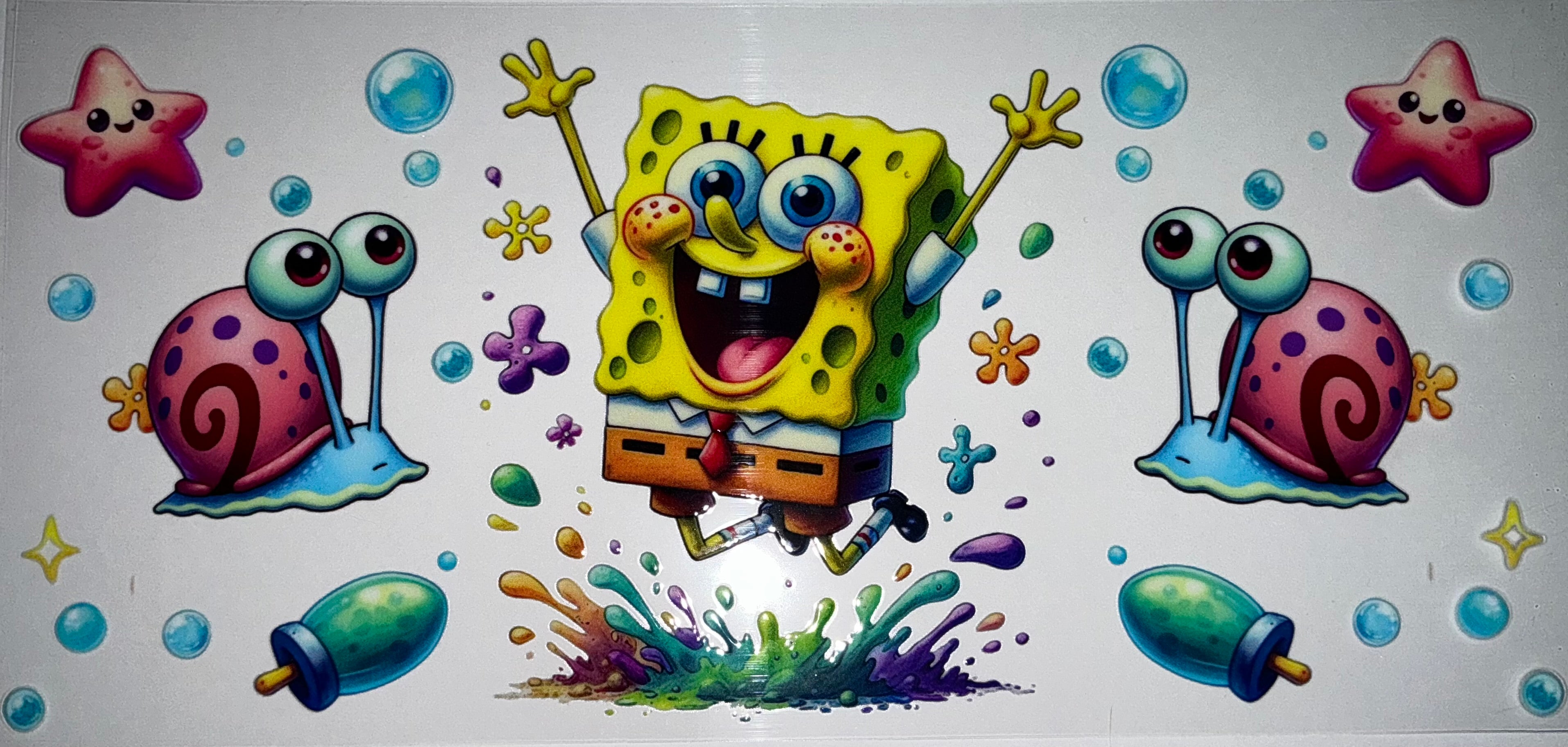 #94 SpongeBob Jumping Splash Gary Tumbler Decal