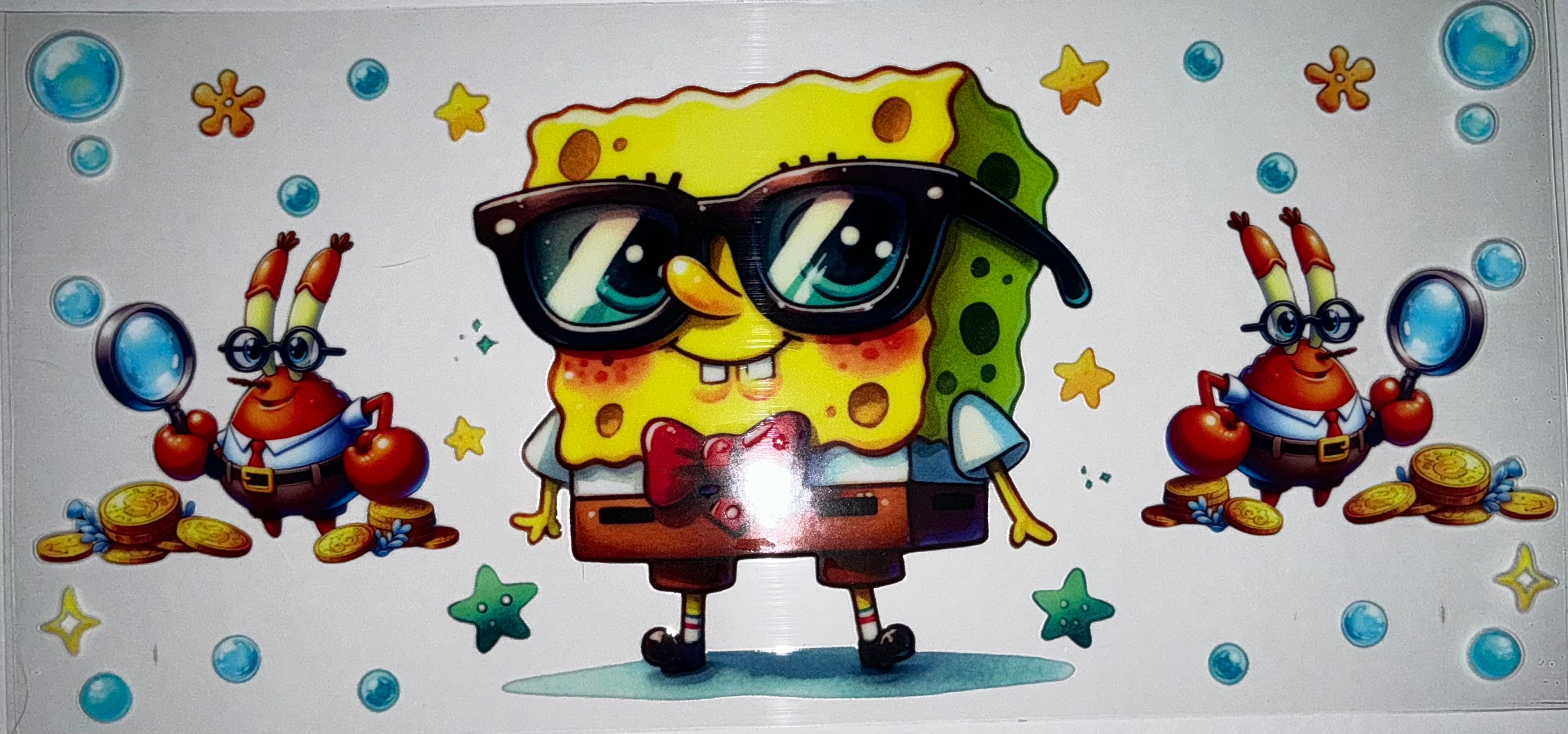 #98 SpongeBob Nerd Glasses & Mr. Krabs Tumbler Decal