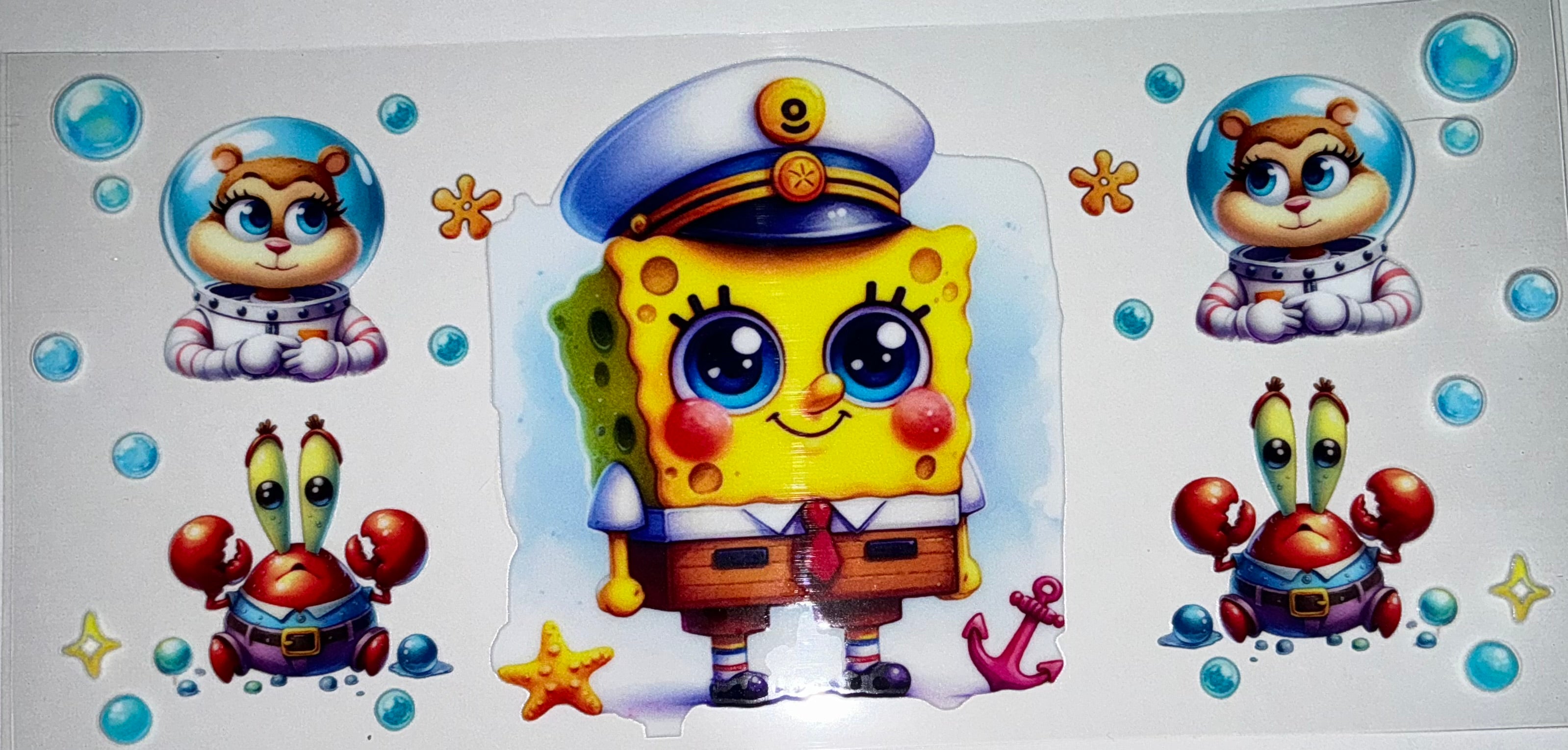 #99 Baby SpongeBob Captain & Sandy Astronaut Tumbler Decal