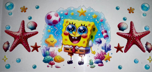 #100 Chibi SpongeBob Balloon Party Tumbler Decal
