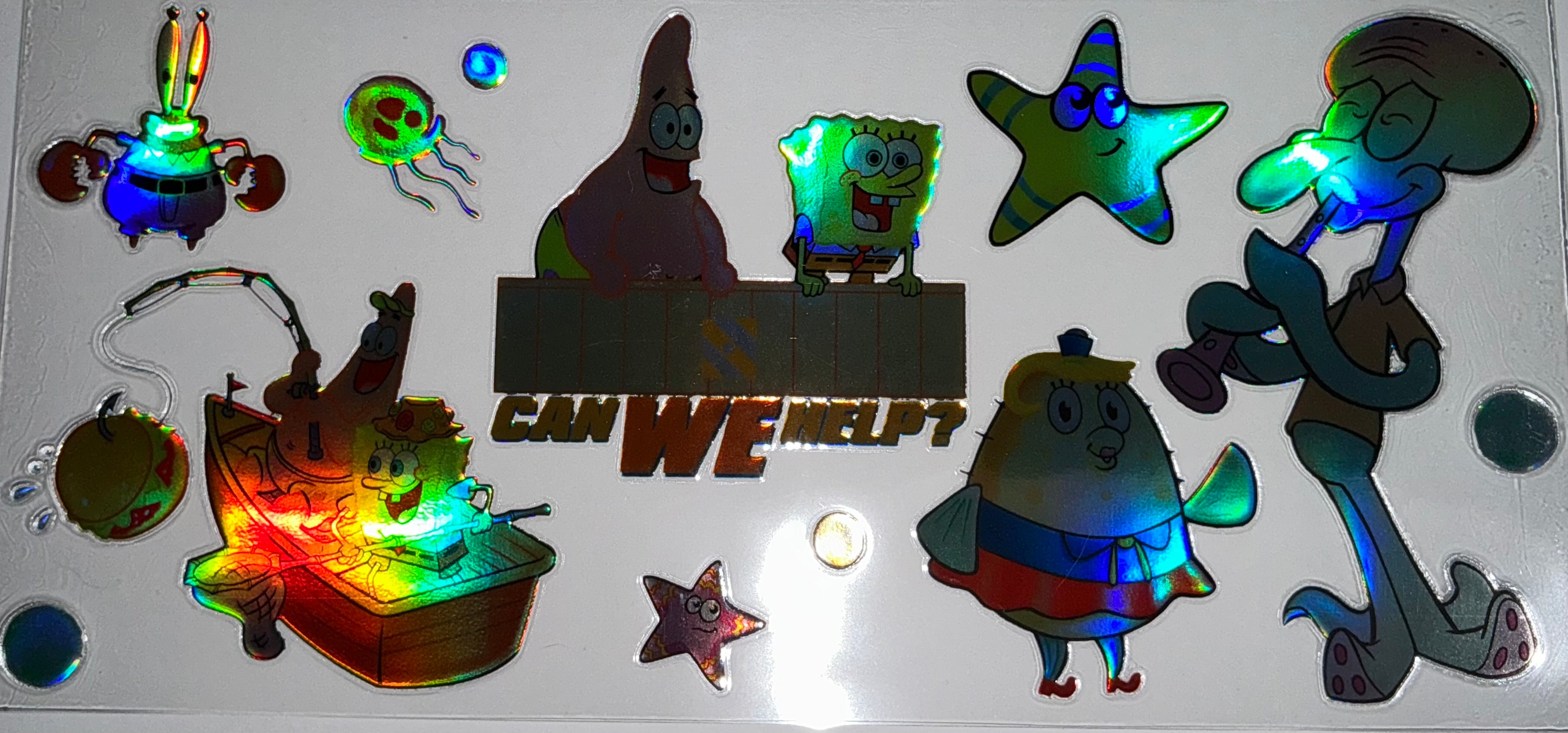 #101 Holographic SpongeBob Krusty Krab Crew Tumbler Decal