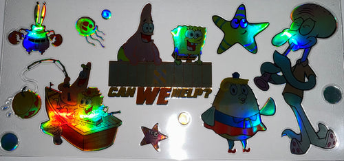 #101 Holographic SpongeBob Krusty Krab Crew Tumbler Decal