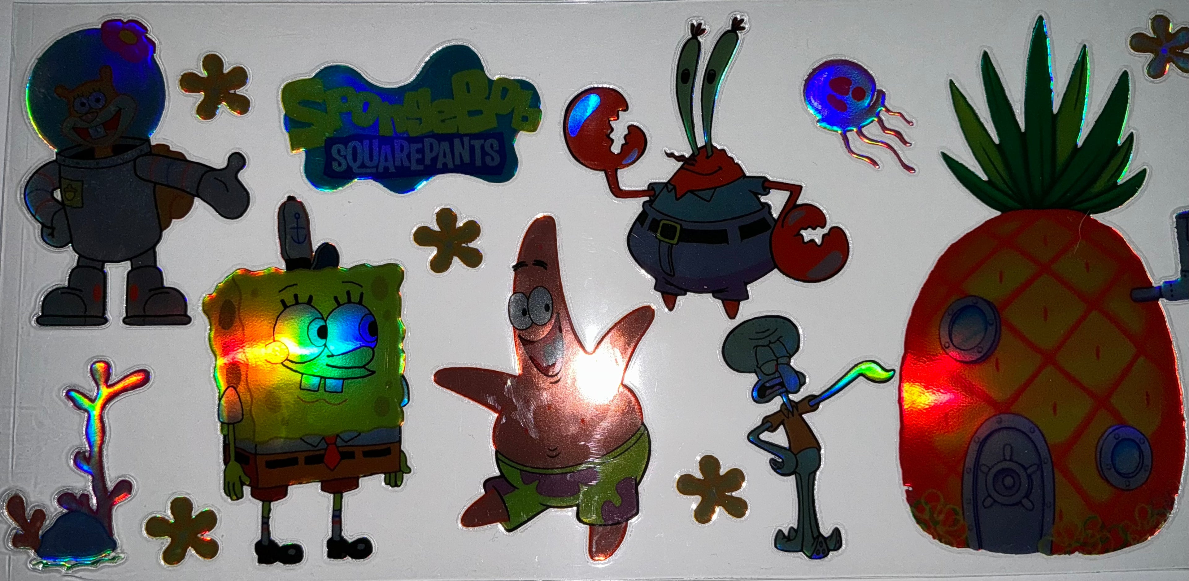 #104 Holographic SpongeBob Pineapple House Crew Tumbler Decal