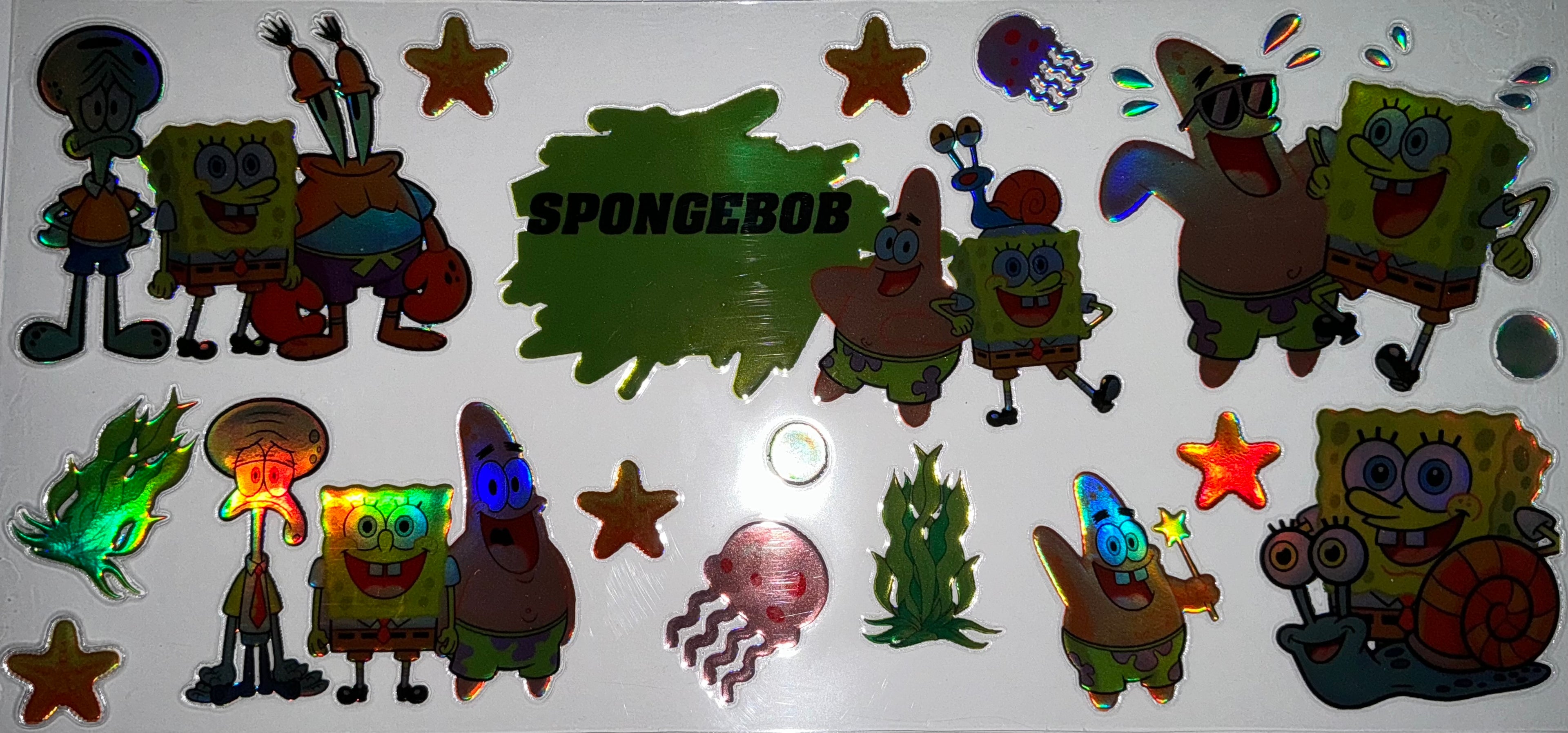 #105 Holographic SpongeBob Reef Friends Tumbler Decal