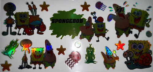 #105 Holographic SpongeBob Reef Friends Tumbler Decal
