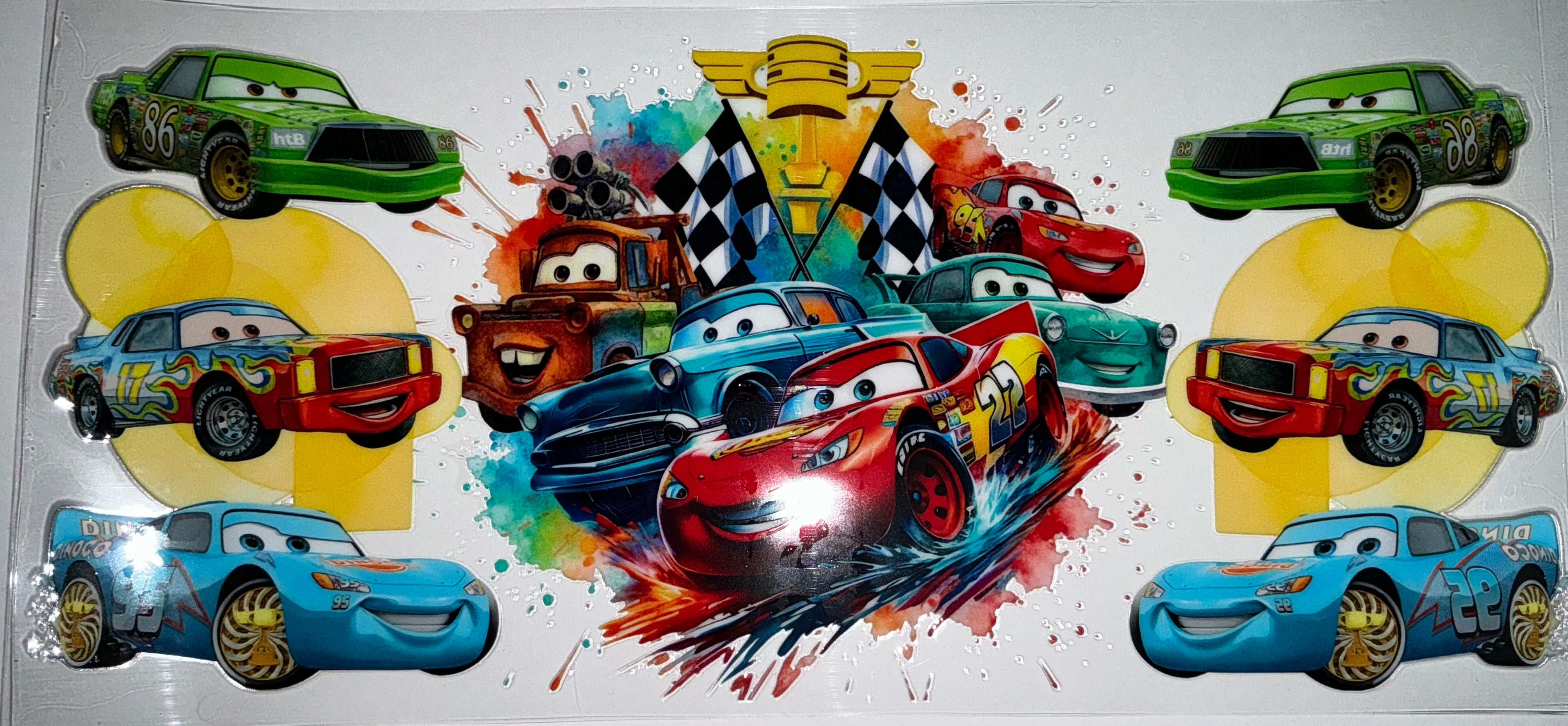 #113 Cars Lightning McQueen Racing Squad Tumbler Decal