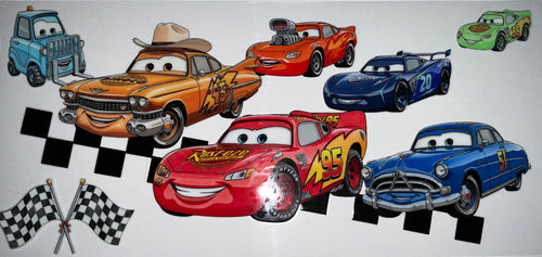 #117 Cars Doc Hudson & Dinoco Racing Tumbler Decal