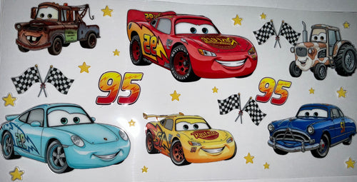 #121 Cars Mater Lightning McQueen & Tractor Tumbler Decal