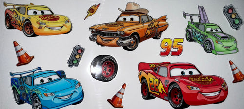 #122 Cars Dinoco & Lightning McQueen Traffic Light Tumbler Decal