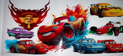 #127 Cars Hudson Hornet Piston Cup Flame Splash Tumbler Decal