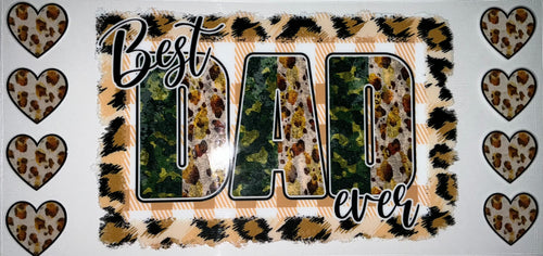 #134 Best Dad Ever Leopard Camo Plaid Tumbler Decal
