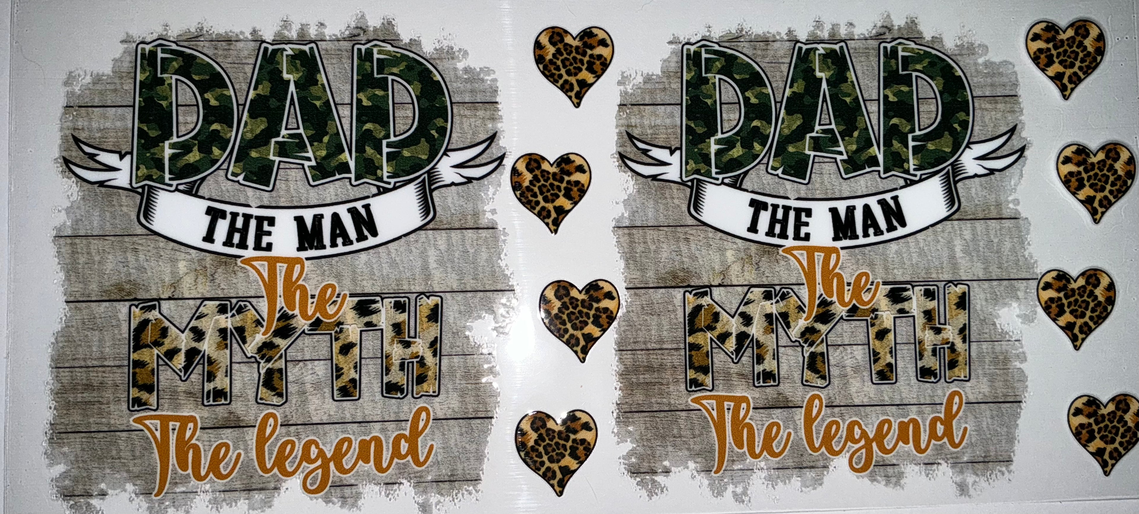 #139 Dad The Man The Myth The Legend Camo Tumbler Decal