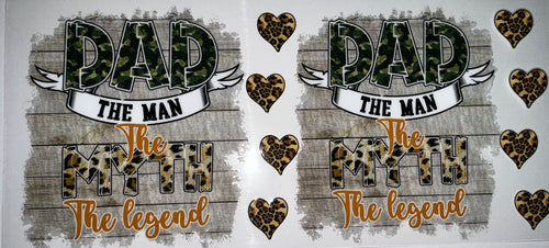 #139 Dad The Man The Myth The Legend Camo Tumbler Decal