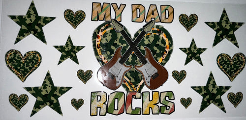 #144 My Dad Rocks Camo Guitar Tumbler Decal