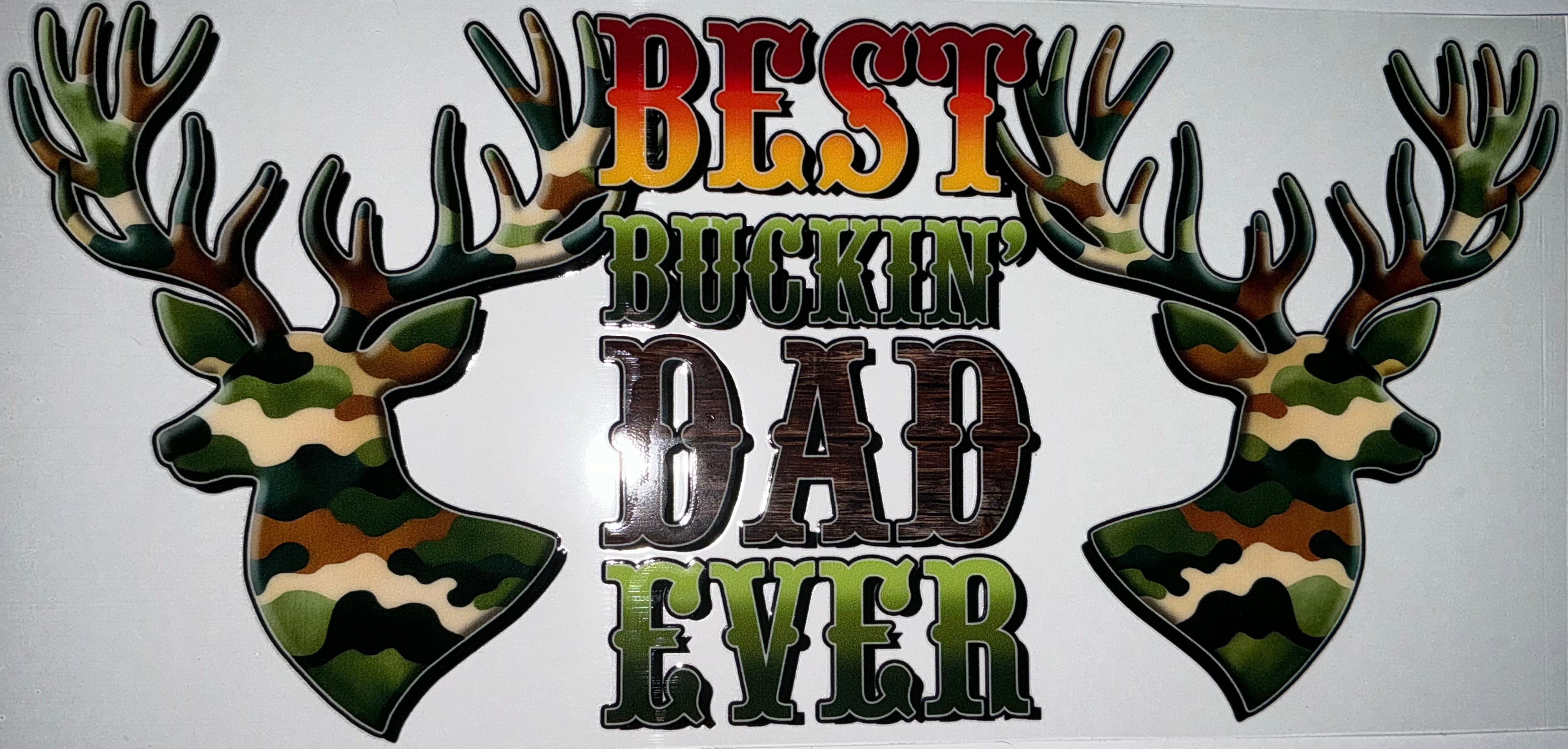 #145 Best Buckin Dad Ever Antler Silhouette Tumbler Decal