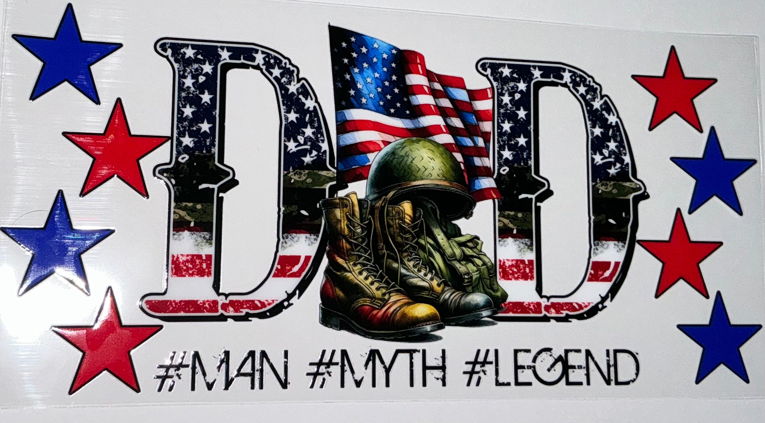 #147 Dad Man Myth Legend Patriotic Flag Tumbler Decal