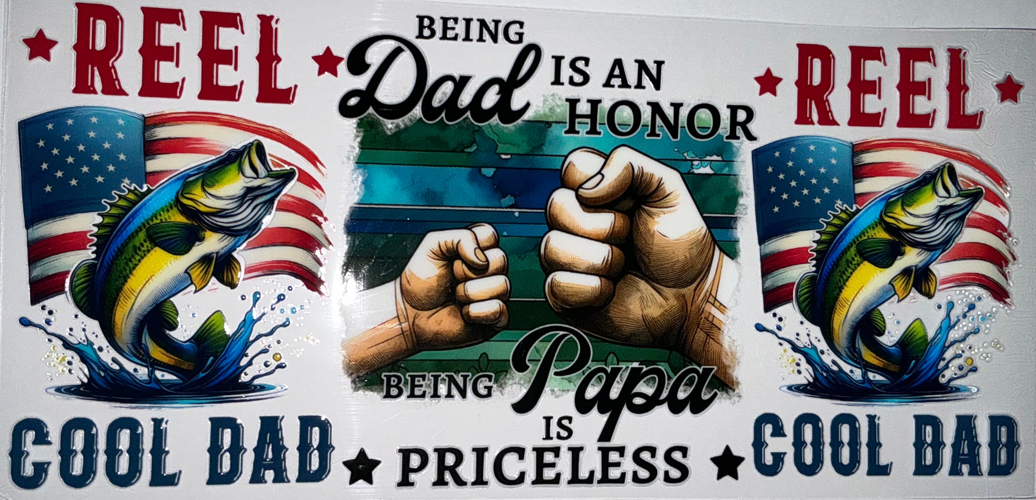 #150 Reel Cool Dad Fishing Bass Tumbler Decal
