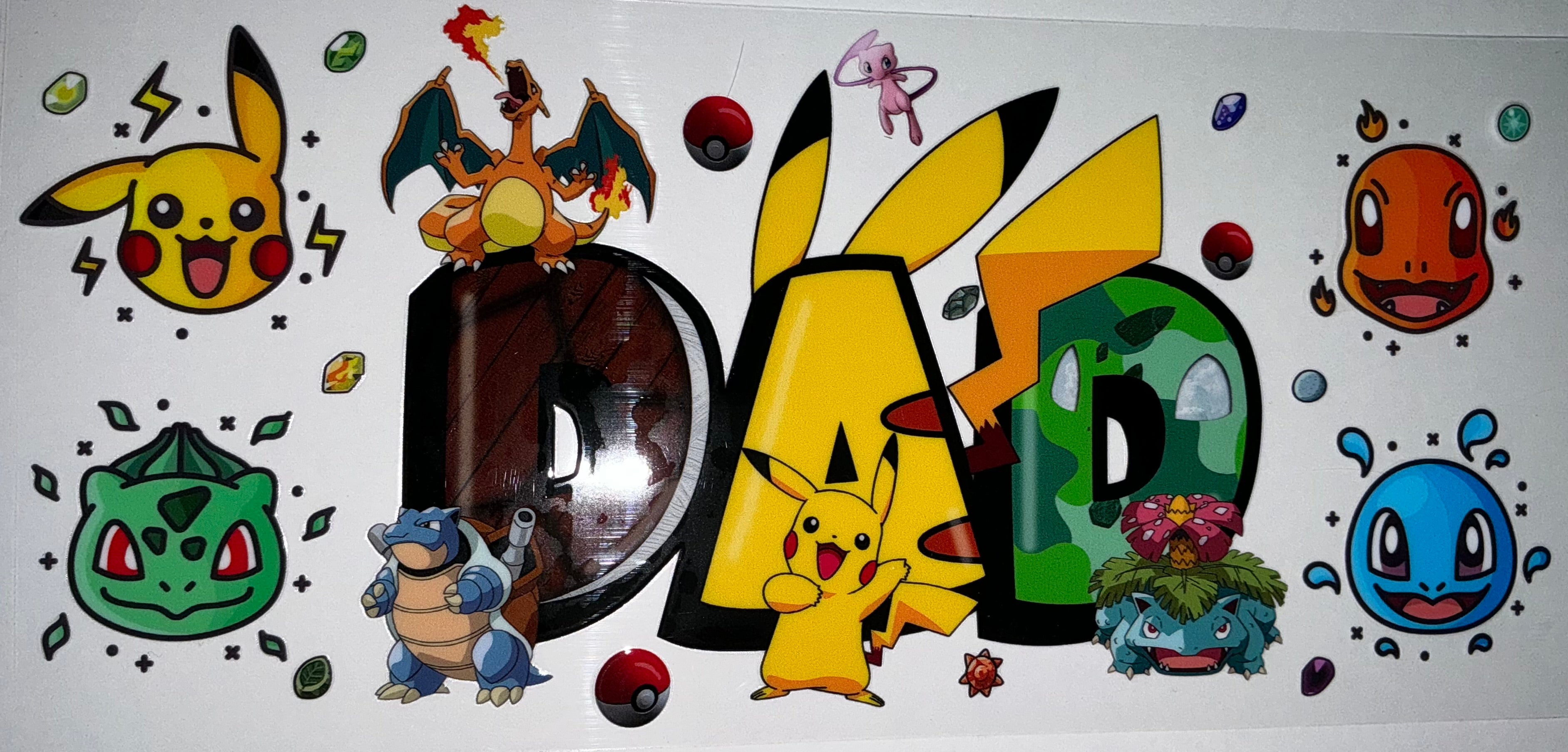 #151 Pokemon Dad Pikachu & Friends Tumbler Decal