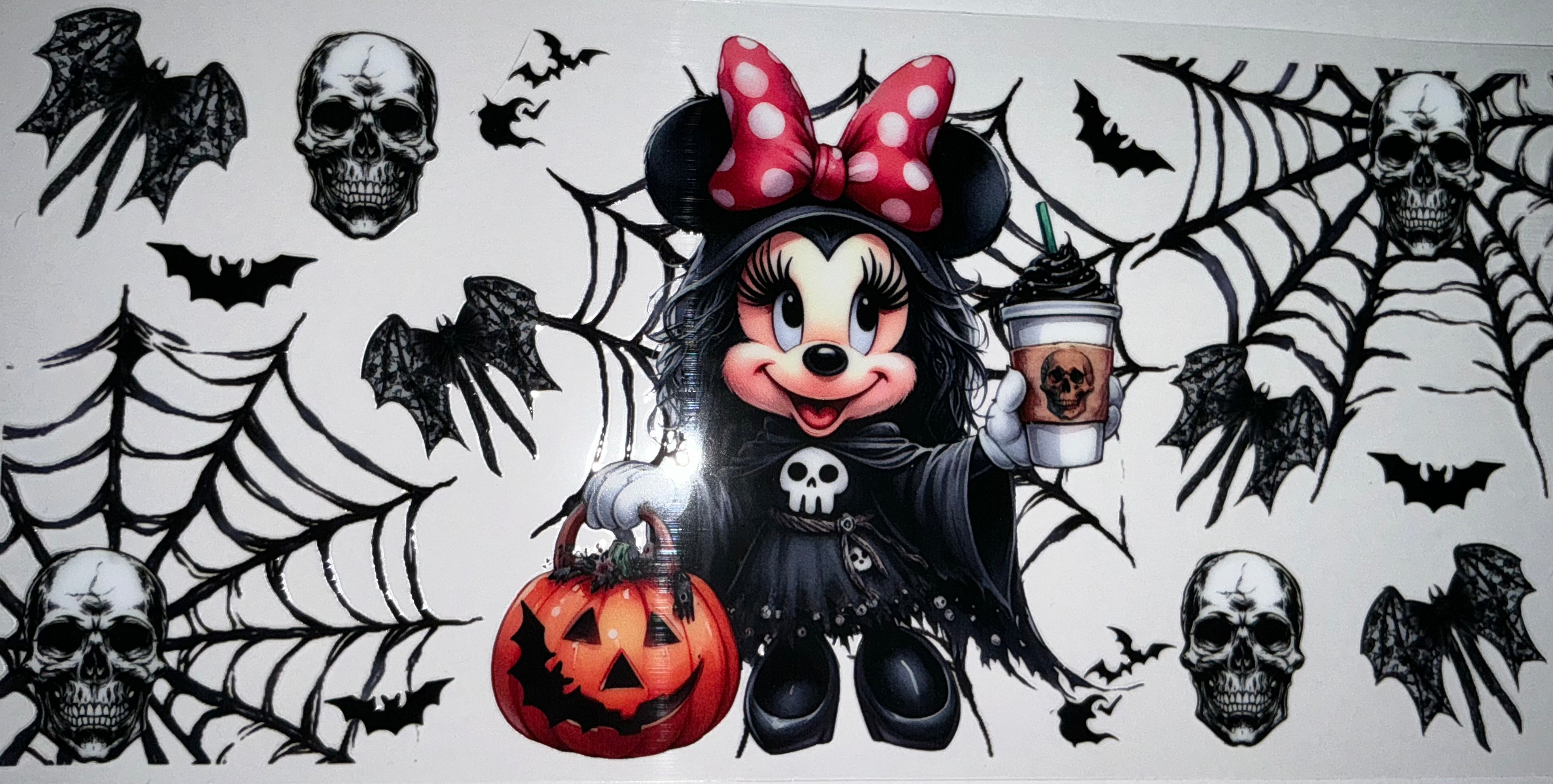 #155 Minnie Mouse Gothic Reaper Halloween Tumbler Decal