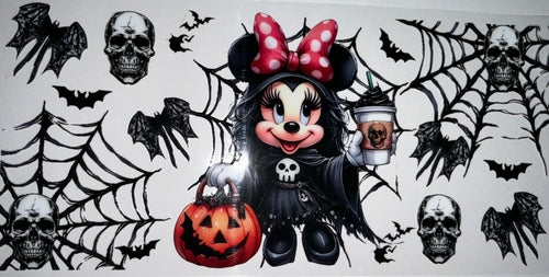 #155 Minnie Mouse Gothic Reaper Halloween Tumbler Decal