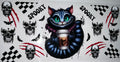 #156 Cheshire Cat Spooky Gothic Tumbler Decal