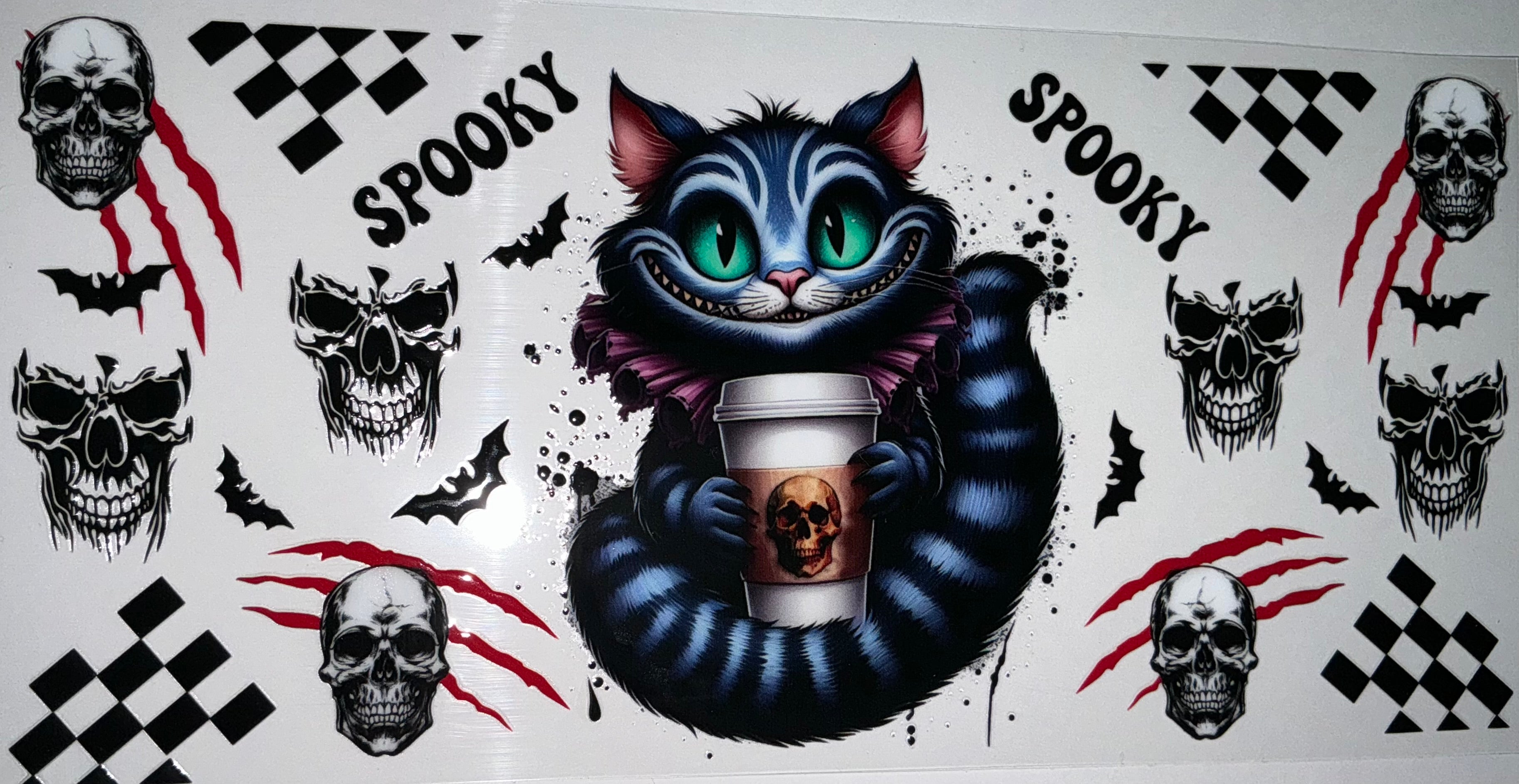 #156 Cheshire Cat Spooky Gothic Tumbler Decal