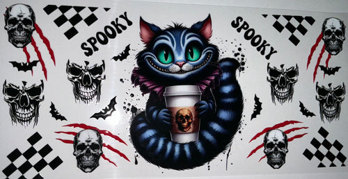 #156 Cheshire Cat Spooky Gothic Tumbler Decal